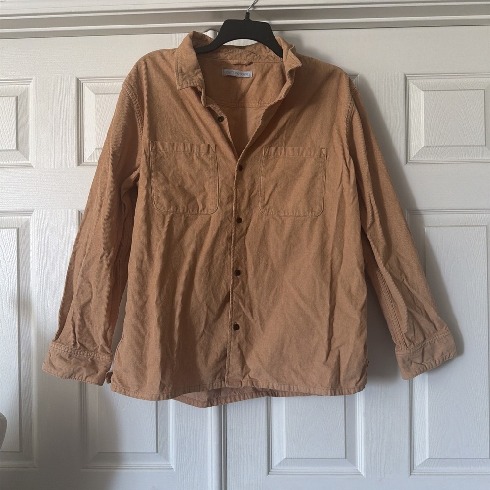 Outerknown Mens Corduroy Shirt XXL Beige Sustainable Organic Cotton Workwear